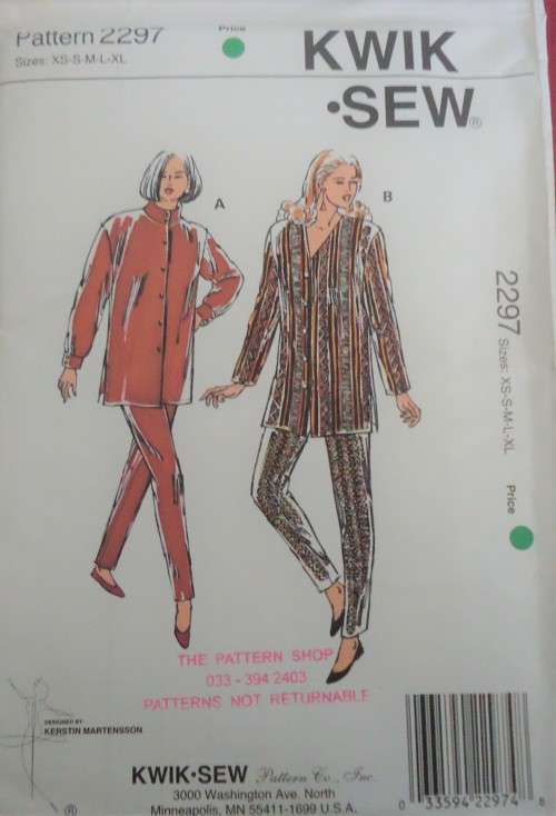 KWIK SEW PATTERNS 2297 TOP & PANTS  SIZE LARGE SEE LISTING