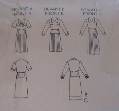 VOGUE PATTERN 9189 PULLOVER DRESS SIZE 12  COMPLETE