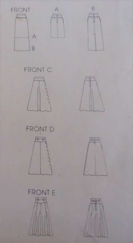 VOGUE PATTERN 1247 SET OF SKIRTS SIZE 12-14-16 COMPLETE & MOSTLY UNCUT