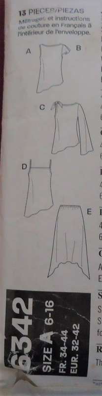NEW LOOK PATTERN 6342 TOPS & SKIRTS SIZES 6 - 16 COMPLETE