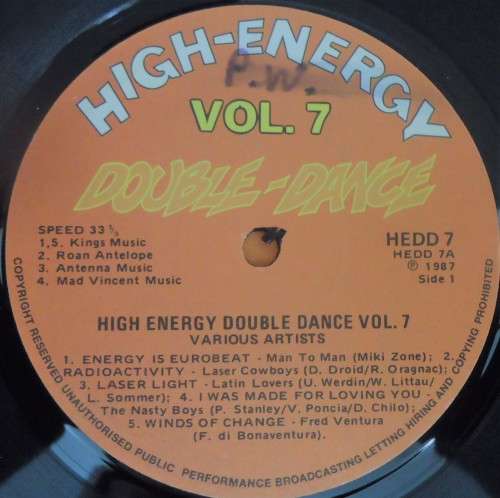HIGH ENERGY DOUBLE DANCE VOL 7 - 1987 DOUBLE MFP VINYL LP SET - HEDD 7
