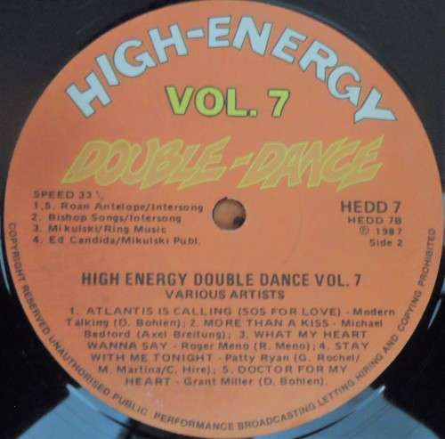 HIGH ENERGY DOUBLE DANCE VOL 7 - 1987 DOUBLE MFP VINYL LP SET - HEDD 7