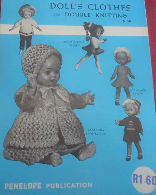 DOLLS CLOTHES IN DOUBLE KNITTING BY PENELOPE -16 A4 PAGES