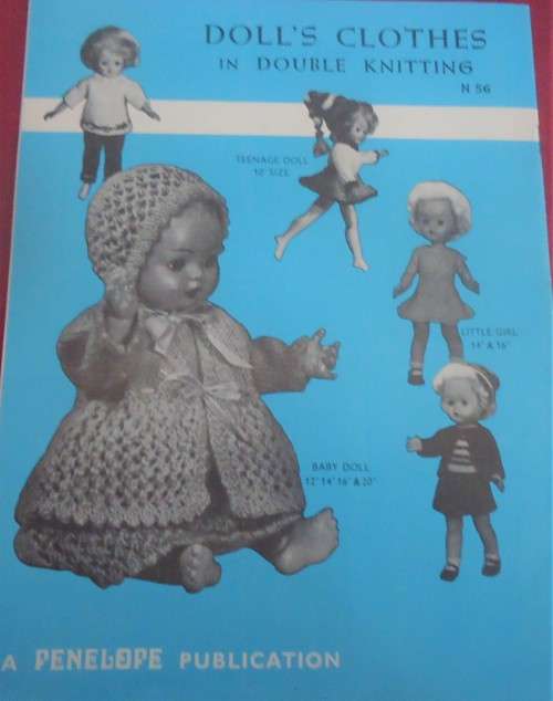 DOLLS CLOTHES IN DOUBLE KNITTING BY PENELOPE -16 A4 PAGES
