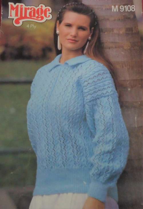 MIRAGE M9108 CABLE & LACE SWEATER - TO FIT 81 - 102 CM