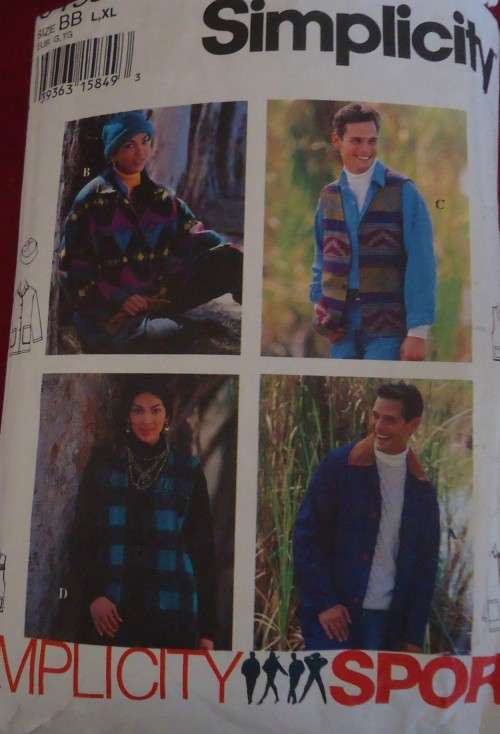 SIMPLICITY 9139 MEN'S JACKET-VEST-HAT SIZE BB- L- XL SEE LISTING