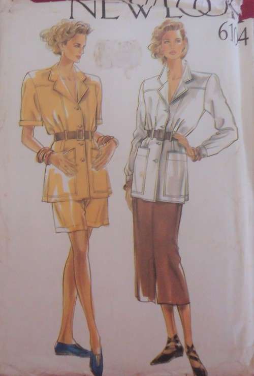NEW LOOK PATTERNS 6104 SAFARI JACKET-SKIRT-SHORTS  SIZE 8 - 18 COMPLETE-UNCUT-FACTORY FOLDED