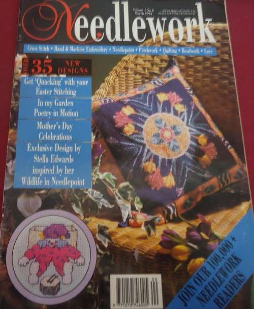 NEEDLEWORK -VOL 1 NO. 6 - MARCH 1993 - UK MAGAZINE - 100 A4 PAGES