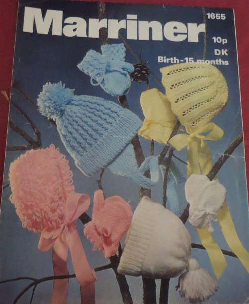 MARRINER #1655  - BABY'S BONNETS, CAPS & MITTENS