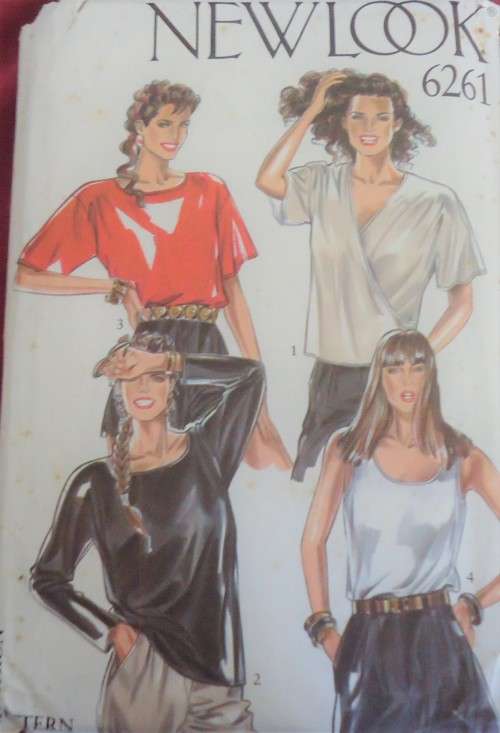 NEW LOOK PATTERNS 6261 SET OF TOPS SIZES 8-18 COMPLETE
