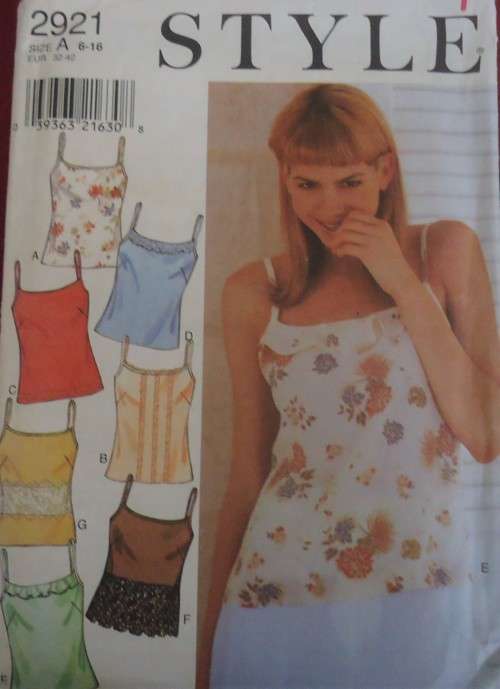 STYLE 2921 STUNNING SHOESTRING STRAP TOPS  SIZE A = 6 - 16  COMPLETE