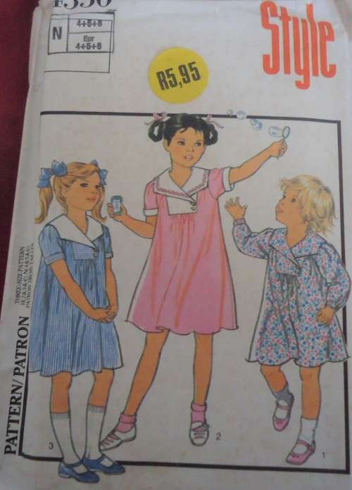 STYLE 4550 GIRLS DRESSES SIZE 4-5-6 YEARS COMPLETE
