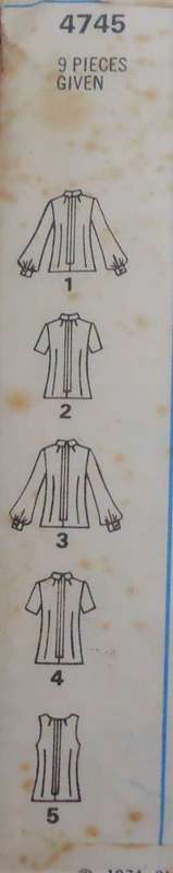 STYLE 4745 SET OF BLOUSES SIZE 14 BUST 92 CM/36" COMPLETE