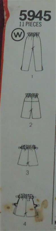 SIMPLICITY PATTERNS 5945 TEENS SET OF PULLON PANTS SIZE K=7/8-9/10-11/12 COMPLETE