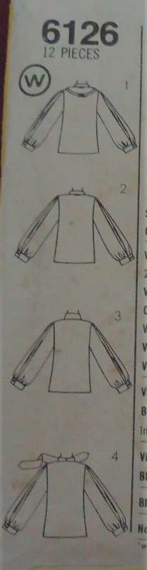SIMPLICITY PATTERNS 6126 BLOUSE WITH COLLAR VARIATIONS SIZE 36-38-40'   COMPLETE