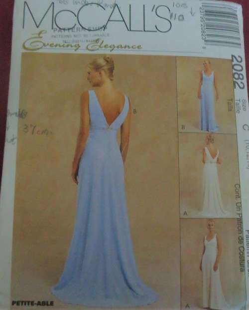McCALLS 2082 EVENING ELEGANCE DRESS SIZE C=10-12-14 COMPLETE & CUT TO A SIZE 14