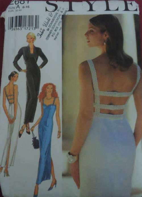 STYLE PATTERN 2681 DRESS WITH BACK STRAP FEATURE & BOLERO SIZE A = 6 - 16 SEE LISTING