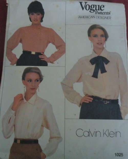 VOGUE PATTERN 1025 CALVIN KLEIN - BLOUSES SIZE 6-8-10 COMPLETE