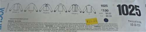 VOGUE PATTERN 1025 CALVIN KLEIN - BLOUSES SIZE 6-8-10 COMPLETE