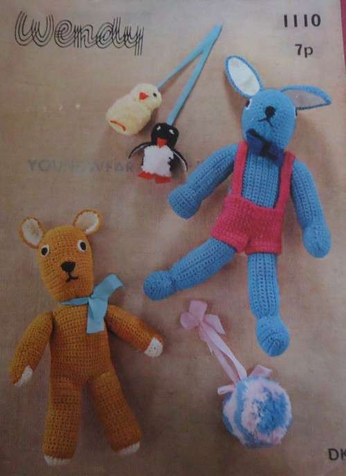 WENDY #1110 - TOYS TEDDY-RABBIT-PENGUIN & CHICK
