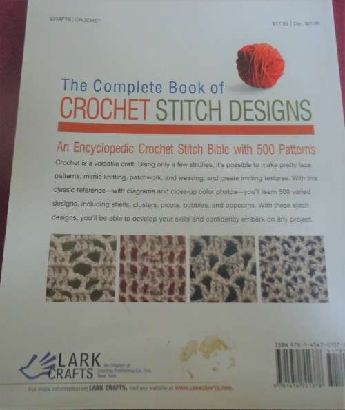 THE COMPLETE BOOK OF CROCHET STITCH DESIGNS - LINDA P. SCHAPPER-504 PAGE SOFT COVER BOOK