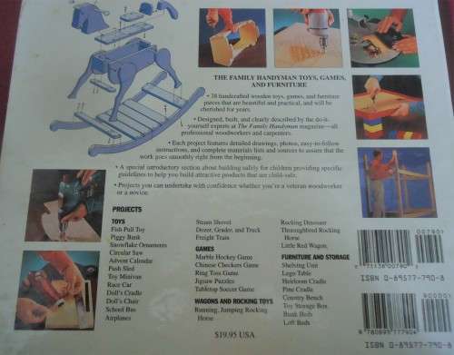 TOYS,GAMES & FURNITURE- OVER 30 WOODWORKING PROJECTS YOU CAN MAKE FOR CHILDREN-196 PAGE HARD COVER