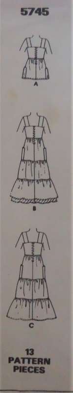 McCALL'S PATTERN 5745 DRESS-PINAFORE-TOP SIZE 10 BUST 32 1/2" COMPLETE