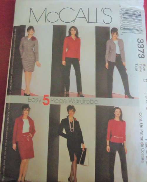 McCALL'S PATTERN 3373 DRESS-SHIRT-JACKET-TOP-PANTS-SKIRT SIZE D= 12-14-16 NO SEWING INSTRUCTIONS