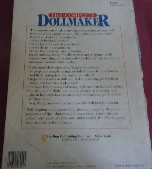 THE COMPLETE DOLLMAKER - ALICE D. WEINER - 194 PAGE SOFT COVER - SPINE LOOSE