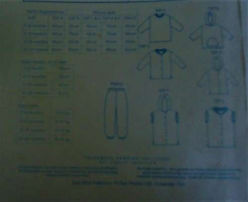EASY STITCH PATTERNS # P015 BASIC INFANTS TRACKSUIT VARIATIONS & BODY WARMERS AGE 3 - 24 MONTHS