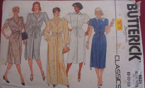 BUTTERICK 6624 SET OF DRESSES SIZE 8-10-12 SEE LISTING