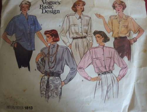 VOGUE 1813 SET OF SHIRTS SIZE 8-10-12  COMPLETE