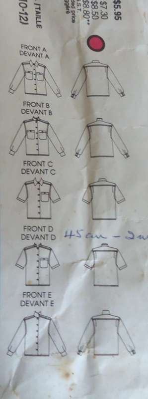 VOGUE 1813 SET OF SHIRTS SIZE 8-10-12  COMPLETE