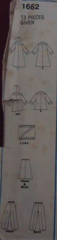 STYLE 1662 DRESS/TOP-SKIRT-PANTS SIZE 10 BUST 83 CM/32 1/2` COMPLETE