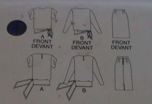 BUTTERICK 3558 -SKIRT & TOP WITH TIEBACK SIZE 14-16-18 COMPLETE-CUT TO 16