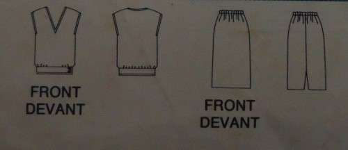 BUTTERICK 5634  - LOOSE FITTING TOP & SKIRT SIZE A 8-10-12 - TOP ONLY