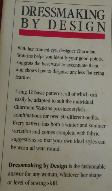 DRESS MAKING BY DESIGN -CHARMIAN WATKINS - 128 PAGE HARD COVER & DUST JACKET WITH PATTERNS