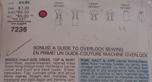 VOGUE 7236  DRESS-TOP- SKIRT  SIZE 14 COMPLETE