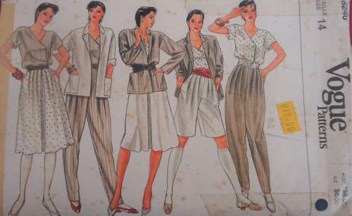 VOGUE 8246 JACKET-SKIRT-PANTS-SHORTS TOP  SIZE 16 COMPLETE