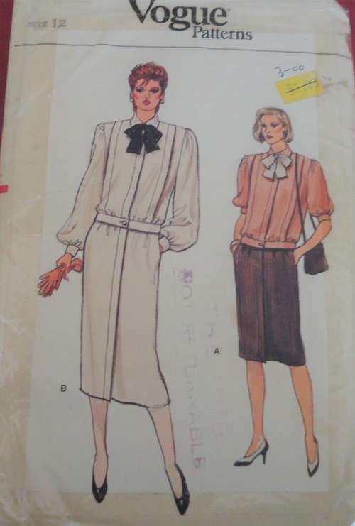 VOGUE 8799 TOP-SKIRT  SIZE 12 COMPLETE