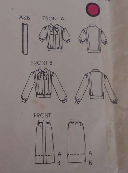 VOGUE 8799 TOP-SKIRT  SIZE 12 COMPLETE