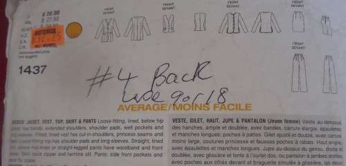 VOGUE 1437 JACKET-WAISTCOAT-TOP-SKIRT-PANTS  SIZE 14-16-18 SEE LISTING