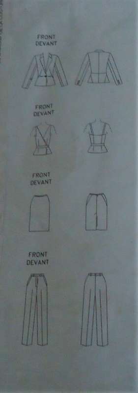VOGUE 2641 DKNY JACKET-TOP-SKIRT-PANTS SIZE 18-20-22  COMPLETE & UNCUT