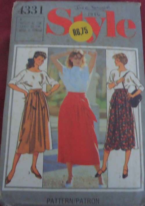 STYLE PATTERNS 4331 SET OF WRAP SKIRTS SIZE B WAIST 61 CM COMPLETE