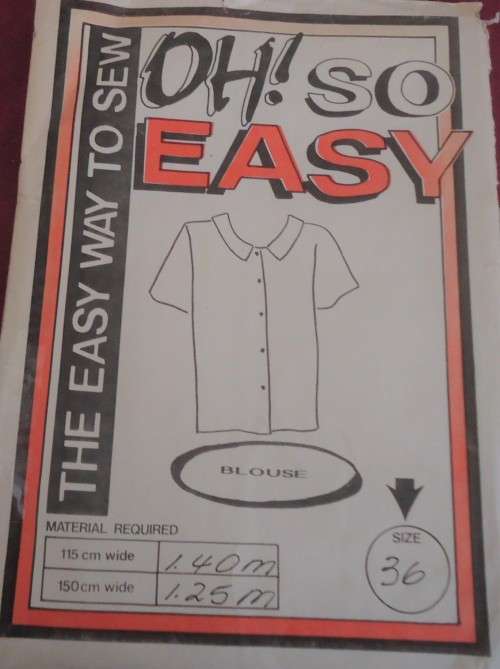 OH SO EASY  PATTERN 37 BLOUSE SIZES LADIES 38