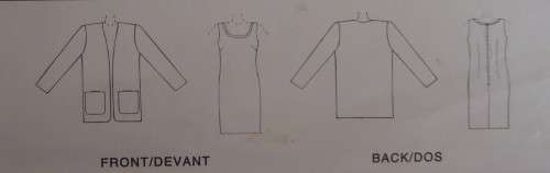 McCALL'S 8021 JACKET & DRESS SIZE A=10+12+14+16 COMPLETE