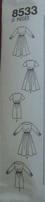 SIMPLICITY 8533 DRESS WITH SLIM OR FLARED SKIRT SIZE R = 14 - 18 COMPLETE