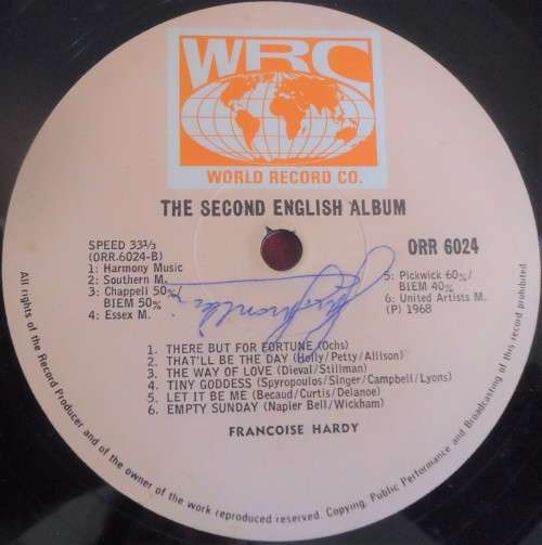 FRANCOISE HARDY - FRANCOISE THE SECOND ALBUM -1968 WRC VINYL GATEFOLD LP ORR 6024