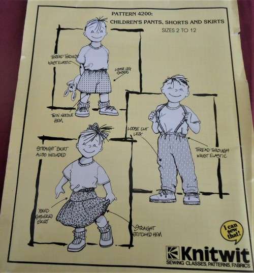 KNITWIT PATTERNS 4200 "CHILREN'S SHORTS PANTS & SKIRTS" SIZES 2-12 YEARS