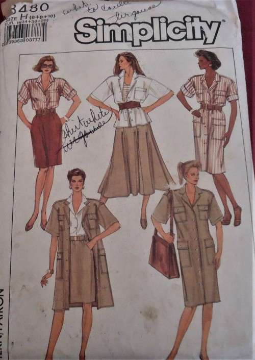 SIMPLICITY 8480 PULLON PANTS-COAT/DRESS OR SHIRT SIZE H6-8-10  COMPLETE